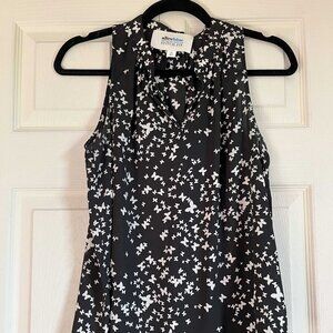 Alice Blue Keyhole Front Blouse Black w/Butterflies XS